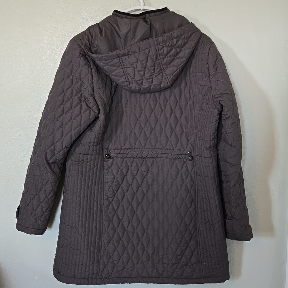 Weatherproof | Gray Quilted Hooded Coat Size Large - Picture 5 of 13